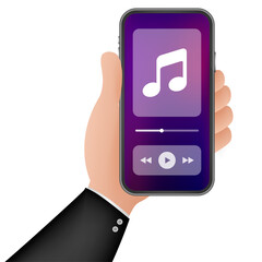 Poster - Mobile Application Interface. Music Player. Music app.  stock Illustration.