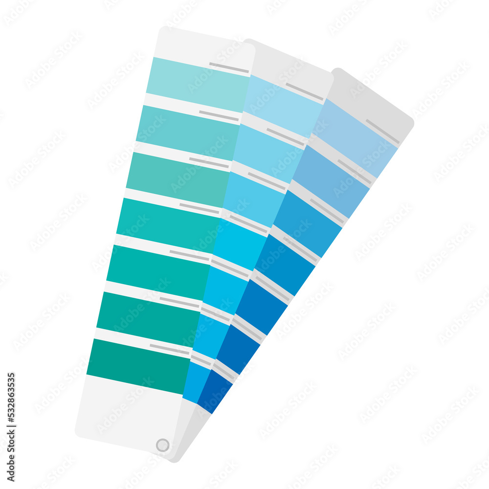 Color palette guide on grey background.  stock illustration.
