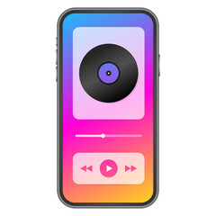 Poster - Mobile Application Interface. Music Player. Music app.  stock Illustration.