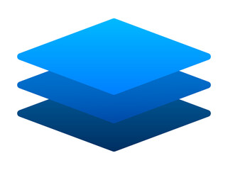 Poster - Layers icon, three levels.  stock illustration.