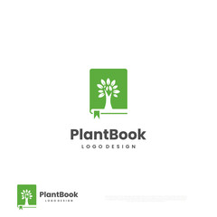 Wall Mural - plant book logo design, book combine with tree logo. plant learning logo concept