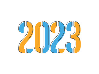 Wall Mural - happy 2023 new year bannner template