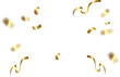 Falling gold confetti ribbon