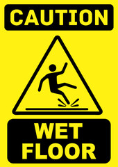 Wall Mural - caution wet floor sign