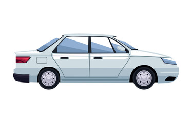 Sticker - white sedan vehicle mockup