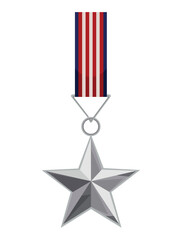 Wall Mural - usa medal star silver