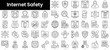 © DuoWalker - Set of outline internet safety icons. Minimalist thin linear web icon set. vector illustration.