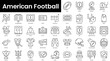 © DuoWalker - Set of outline american football icons. Minimalist thin linear web icon set. vector illustration.