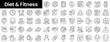 © DuoWalker - Set of outline diet and fitness icons. Minimalist thin linear web icon set. vector illustration.