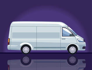 Sticker - white van vehicle mockup