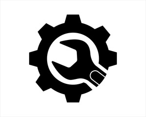 Poster - Gear with wrench shape inside