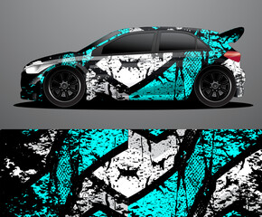 Wall Mural - Rally car decal graphic wrap vector, abstract background