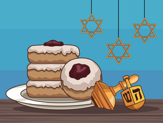 Poster - hanukkah food and toys