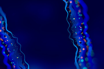 Aufkleber - Abstract technological background in vibrant colors with blur. Futuristic hi-tech banner.