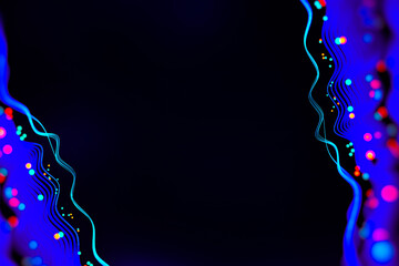 Aufkleber - Abstract technological background in vibrant colors with blur. Futuristic hi-tech banner.
