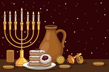 Poster - happy hanukkah celebration