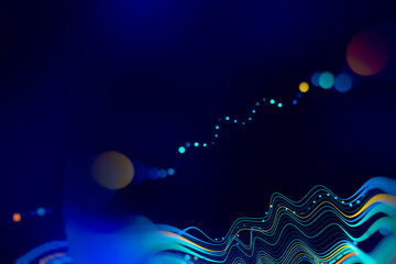 Aufkleber - Abstract technological background in vibrant colors with blur. Futuristic hi-tech banner.