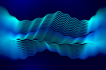 Aufkleber - Abstract technological background in vibrant colors with blur. Futuristic hi-tech banner.