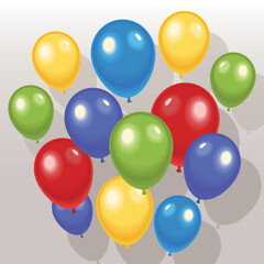 Sticker - colorful balloons helium