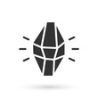 © Iryna - Grey Magic stone icon isolated on white background. Fantasy crystal. Jewelry gem for game. Vector