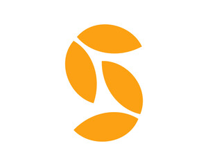 Sticker - Yellow leaves with letter S inside