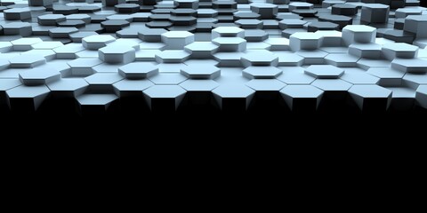Leinwandbilder - 3D image of a decorative panel from multi-colored hexagons. Background and texture