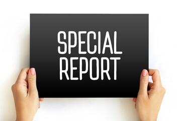 Poster - special report - short review-style articles that summarize a particular niche area, text concept on