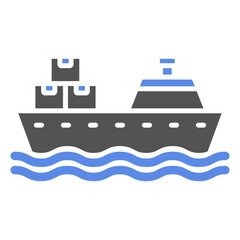 Wall Mural - Cargo Ship Icon Style