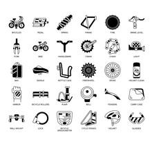 Set Of Bicycles Thin Line Icons For Any Web And App Project.