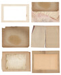 © darkbird - Set of various Old papers and postcards with scratches and stains texture isolated