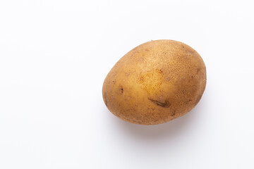 Wall Mural - Potatoes isolated on white background. Flat lay. Top view.