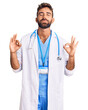 © Krakenimages.com - Young hispanic man wearing doctor uniform and stethoscope relax and smiling with eyes closed doing meditation gesture with fingers. yoga concept.