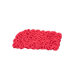 Wall Mural - Ground meat vector illustration. Cartoon isolated raw red minced pork, beef or lamb from butchery, heap of uncooked bloody meat for cooking hamburger and meatballs, portion of protein food ingredient