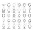 Set of Necklace thin line icons for any web and app project.