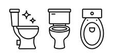 Toilet Line Icon Bowl Sanitaryware Vector Bathroom. Bidet Toilet Line Icon