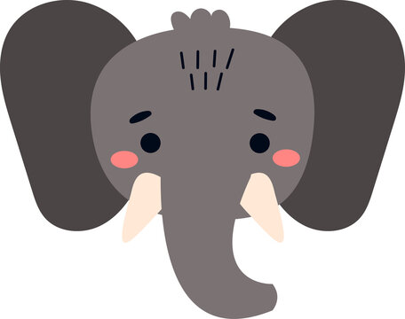 elephant animal face cartoon art
