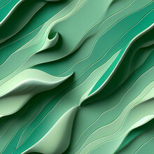  3d Illustration Seamless Pattern Of Abstract Green Cream Like Pattern.