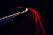 canvas print picture - Speed Traffic - Highway at Night - Cars - Nachtverkehr auf Autobahn - Light Trails - Datenautobahn - Speeding - German - Ecology - Long Exposure - High quality photo	
