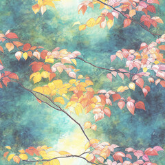 Canvas Print - Seamless tile background, fall, digital art