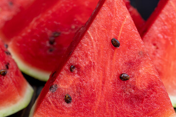 Canvas Print - Sliced sweet watermelon of red color