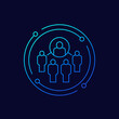 © nexusby - Coordinating people, coordinator icon, linear design
