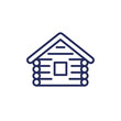 log cabin line icon, wooden hut