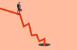 Business market crash. Symbol of crisis, recession, downfall and stock market crash. Vector illustration concept.