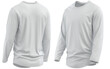 ©  FIROZA STUDIO - T-shirt round neck and hem long sleeve. jersey fabric texture ( 3d rendered ) White