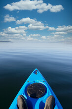 Kayak On Peaceful Calm Water On The Firth Of Clyde Scotland