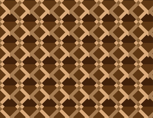 3d seamless geometric pattern background design vector on light dark brown