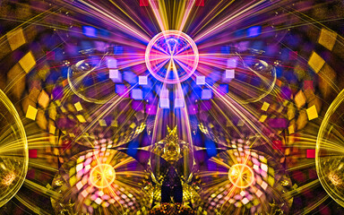 Leinwandbilder - digital illustration abstract image generated fractal background image wallpaper pattern of various geometric shapes and lines of various colors for computer graphics or web design