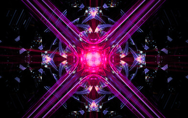 Aufkleber - digital illustration abstract image generated fractal background image wallpaper pattern of various geometric shapes and lines of various colors for computer graphics or web design