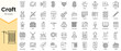Simple Outline Set ofCraft icons. Linear style icons pack. Vector illustration