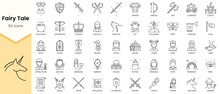 Simple Outline Set OfFairy Tale Icons. Linear Style Icons Pack. Vector Illustration